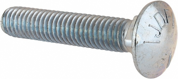 Value Collection HCGE0380200CZ Carriage Bolt: 3/8-16, 2" Length Under Head, Square Neck Image