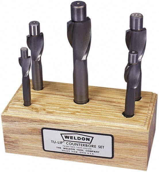 Solid Pilot Counterbore Sets; Fastener Type Compatibility: Socket-Head Cap Screw ; Minimum Fastener Size Compatibility (Inch): 1/4 ; Maximum Fastener Size Compatibility (Inch): 1/2 ; Standard or Oversize Pilot: Oversize; Oversize ; Number of Flutes: 2; 2