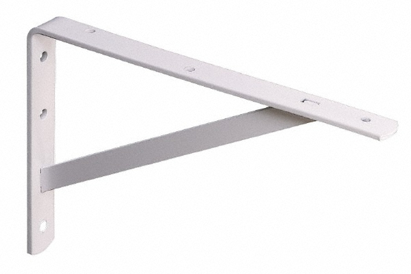 500 Lb Capacity, White Finish, L-Bracket - 22" Long, 14.2" High