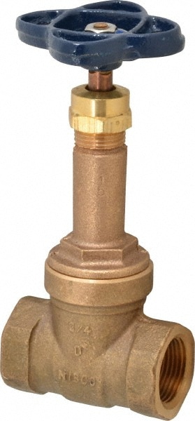 NIBCO NL1C008 Gate Valve: Rising Stem, 3/4" Pipe, Threaded, Bronze Image