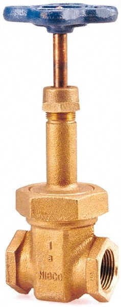 NIBCO NL1M005 Gate Valve: Rising Stem, 3/8" Pipe, Threaded, Bronze Image