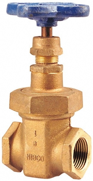 NIBCO NL1T00B Gate Valve: Non-Rising Stem, 1-1/4" Pipe, Threaded, Bronze Image