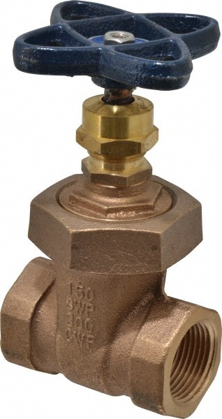 NIBCO NL1T00A Gate Valve: Non-Rising Stem, 1" Pipe, Threaded, Bronze Image