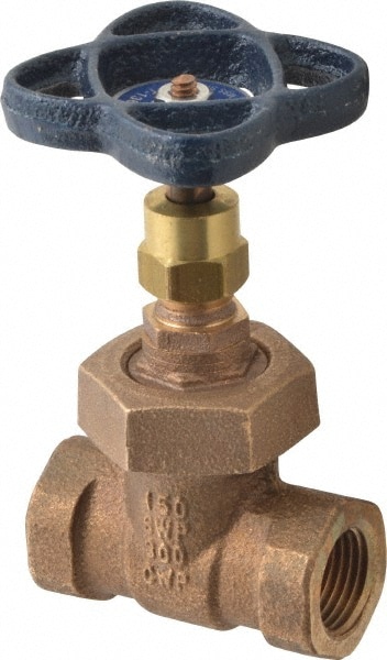 NIBCO NL1T006 Gate Valve: Non-Rising Stem, 1/2" Pipe, Threaded, Bronze Image