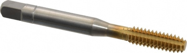 Thread Forming Tap: 1/4-20 UNC, 2B Class of Fit, Bottoming, Powdered Metal High Speed Steel, TiN Coated