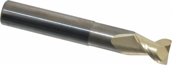 95171827 Square End Mill: 3/8 Dia, 1/2 LOC, 3/8 Shank Dia, 2-1/2 OAL, 2 Flutes, Solid Carbide  