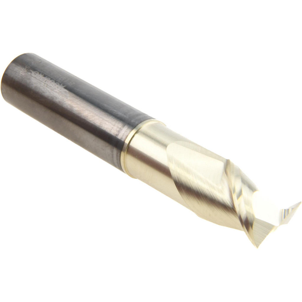 Accupro High Performance Milling Square End Mill: 1/2" Dia, 5/8" LOC - 3" OAL, 1/2" Shank Dia, 45 deg Helix, ZrN Finish, Single End, Accupro High
