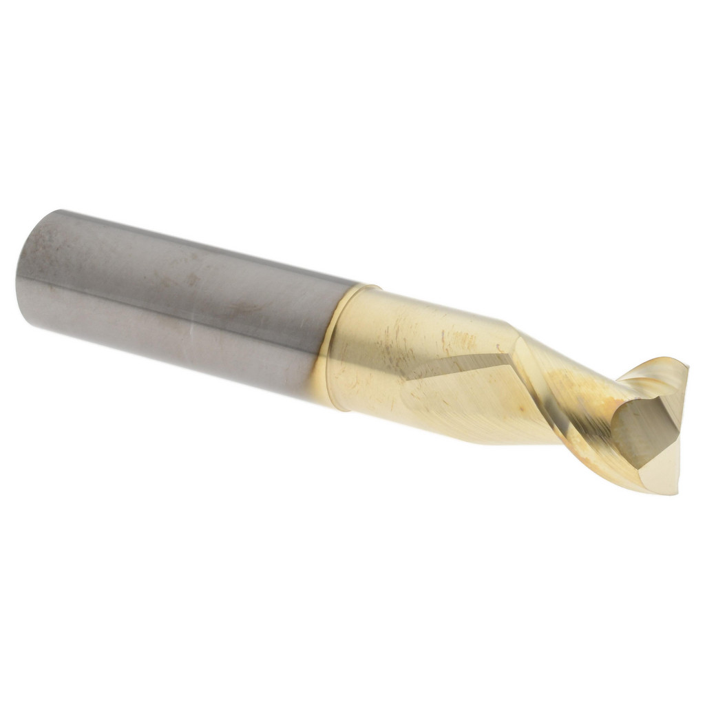Accupro High Performance Milling Square End Mill: 5/8" Dia, 3/4" LOC - 3-1/2" OAL, 5/8" Sharp Tool Dia, 45 deg Helix, ZrN Finish, Single End, Accupro