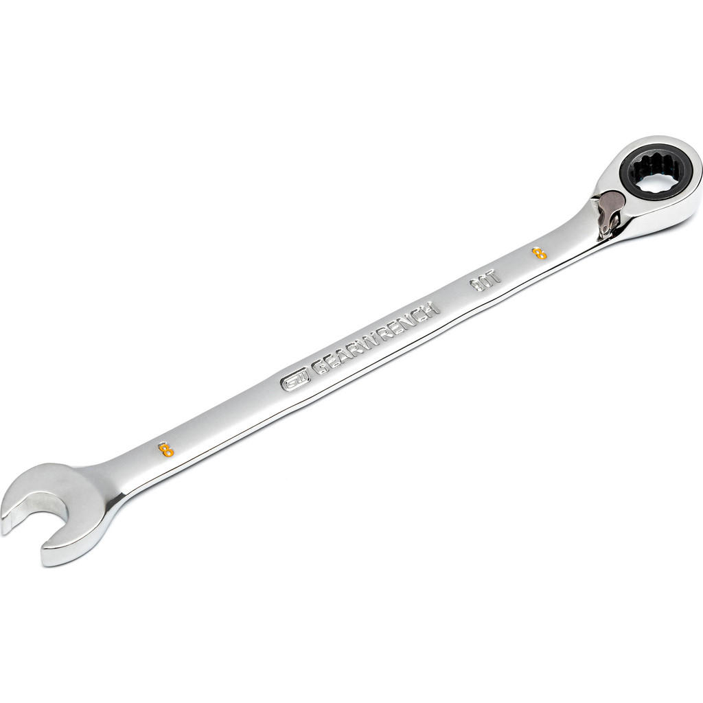 GEARWRENCH Combination Wrench: 8.00 mm Head Size, 15 deg Offset - Alloy Steel, Polished Finish | Part #86608