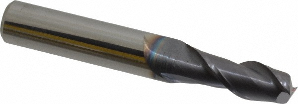 12181394 Square End Mill: 21/64 Dia, 7/8 LOC, 3/8 Shank Dia, 2-1/2 OAL, 2 Flutes, Solid Carbide  