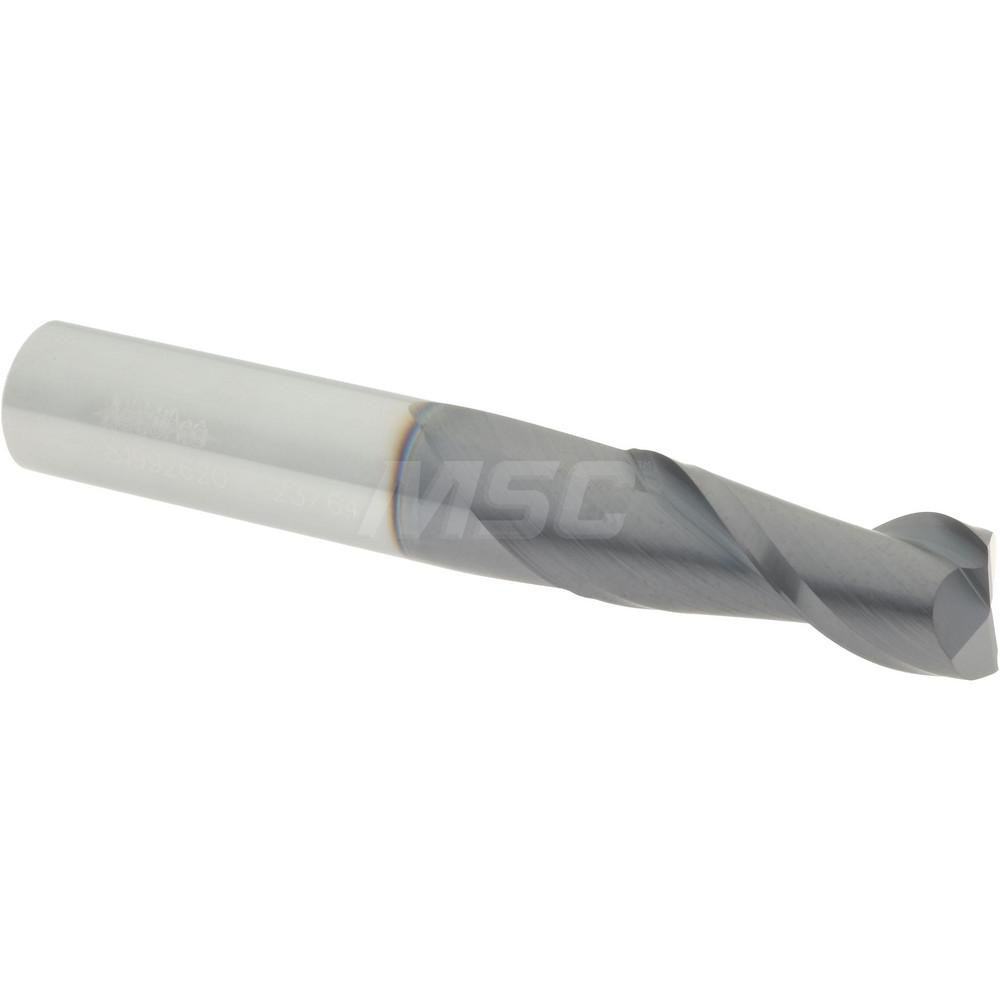 12181400 Square End Mill: 23/64 Dia, 7/8 LOC, 3/8 Shank Dia, 2-1/2 OAL, 2 Flutes, Solid Carbide  