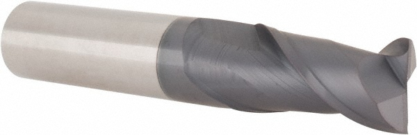 12181512 Square End Mill: 5/8 Dia, 1-1/4 LOC, 5/8 Shank Dia, 3-1/2 OAL, 2 Flutes, Solid Carbide  