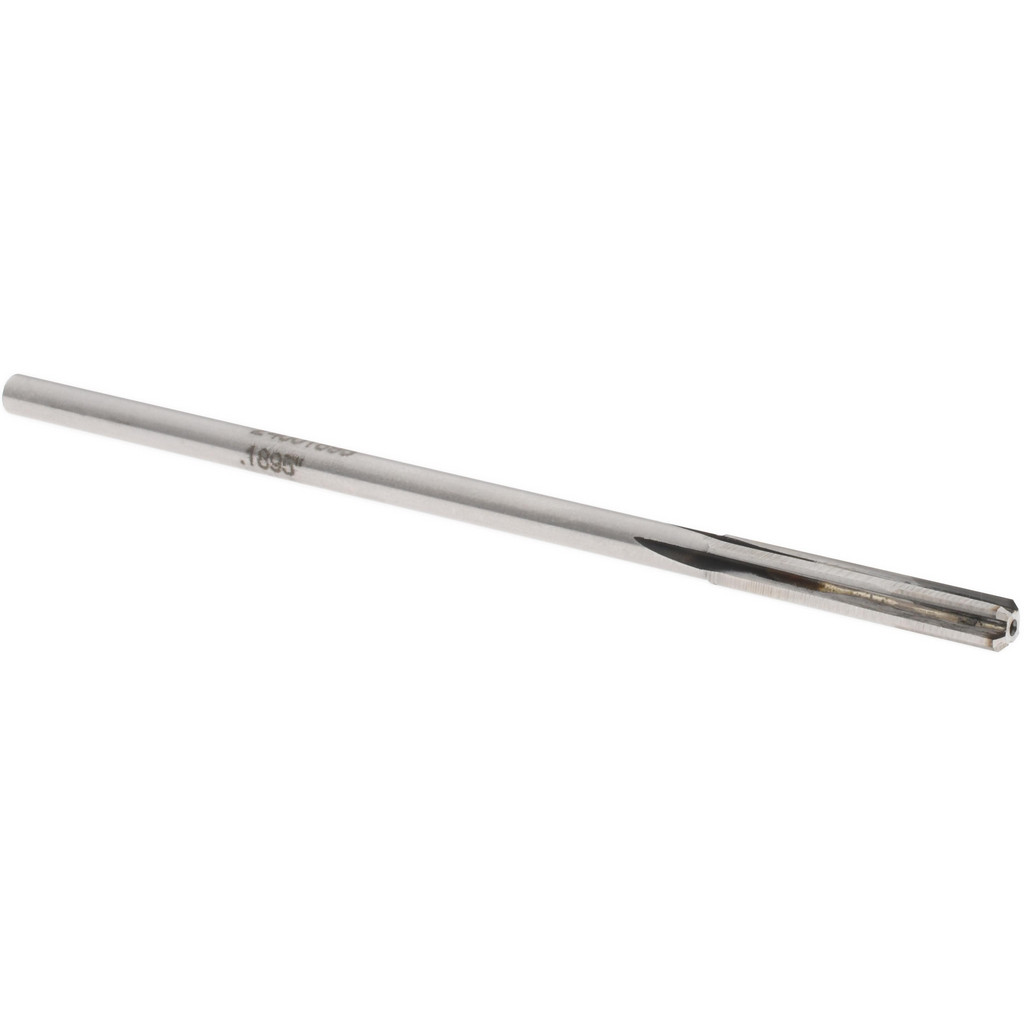 Made in USA 24001895 Chucking Reamer: 0.1895" Dia, 4-1/2" OAL, 1-1/8" Flute Length, Straight Flute, Straight Shank, Carbide-Tipped Image