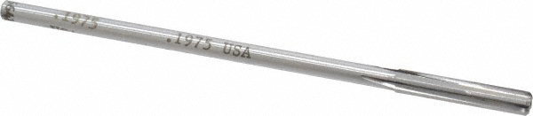 Made in USA 24001975 Chucking Reamer: 0.1975" Dia, 4-1/2" OAL, 1-1/8" Flute Length, Straight Shank, Solid Carbide Image