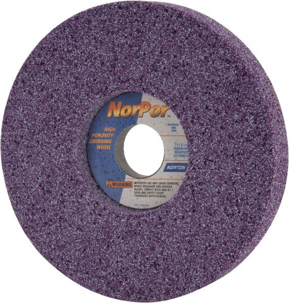 Norton 66252916228 Surface Grinding Wheel: 7" Dia, 1" Thick, 1-1/4" Hole, 46 Grit, H Hardness Image