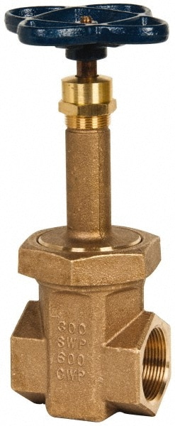 NIBCO NL2H00C Gate Valve: Rising Stem, 1-1/2" Pipe, Threaded, Bronze Image