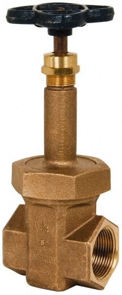 NIBCO NL2H00B Gate Valve: Rising Stem, 1-1/4" Pipe, Threaded, Bronze Image