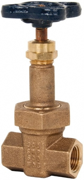 NIBCO NL2H006 Gate Valve: Rising Stem, 1/2" Pipe, Threaded, Bronze Image