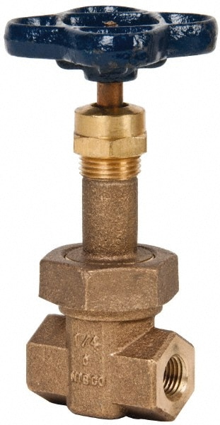 NIBCO NL2H004 Gate Valve: Rising Stem, 1/4" Pipe, Threaded, Bronze Image