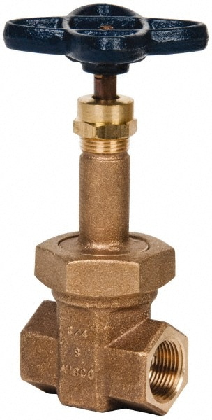 NIBCO NL2H008 Gate Valve: Rising Stem, 3/4" Pipe, Threaded, Bronze Image