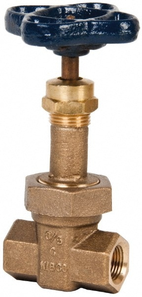 NIBCO NL2H005 Gate Valve: Rising Stem, 3/8" Pipe, Threaded, Bronze Image