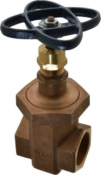 NIBCO NL2I00C Gate Valve: Non-Rising Stem, 1-1/2" Pipe, Threaded, Bronze Image