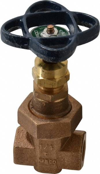 NIBCO NL2I004 Gate Valve: Non-Rising Stem, 1/4" Pipe, Threaded, Bronze Image