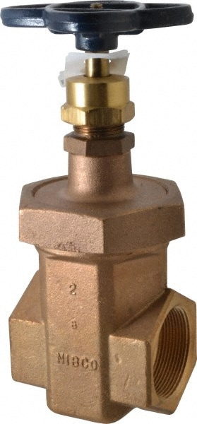 NIBCO NL2I00D Gate Valve: Non-Rising Stem, 2" Pipe, Threaded, Bronze Image