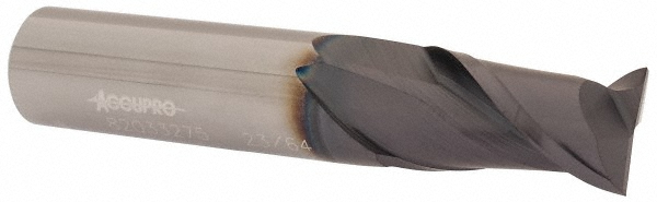 12181658 Square End Mill: 23/64 Dia, 5/8 LOC, 3/8 Shank Dia, 2 OAL, 2 Flutes, Solid Carbide  