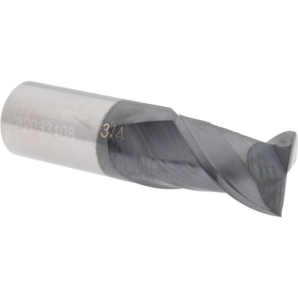 Accupro 12181709 Square End Mill: 3/4 Dia, 1 LOC, 3/4 Shank Dia, 3 OAL, 2 Flutes, Solid Carbide Image