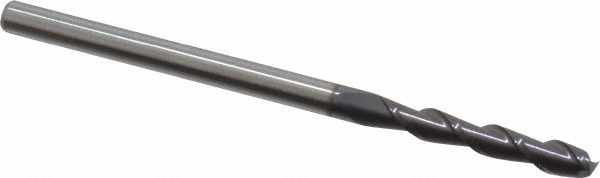 Accupro 12181715 Square End Mill: 1/8 Dia, 3/4 LOC, 1/8 Shank Dia, 2-1/4 OAL, 2 Flutes, Solid Carbide Image