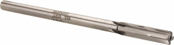 Made in USA 24004210 Chucking Reamer: 0.421" Dia, 7" OAL, 1-3/4" Flute Length, Straight Flute, Straight Shank, Carbide Tipped Image
