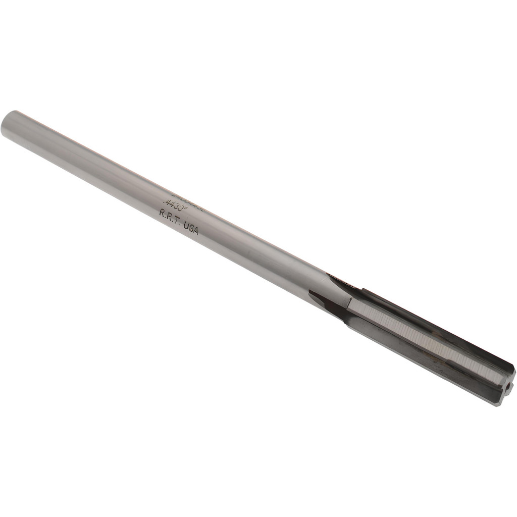Made in USA 24004430 Chucking Reamer: 0.443" Dia, 7" OAL, 1-3/4" Flute Length, Straight Shank, Solid Carbide Image
