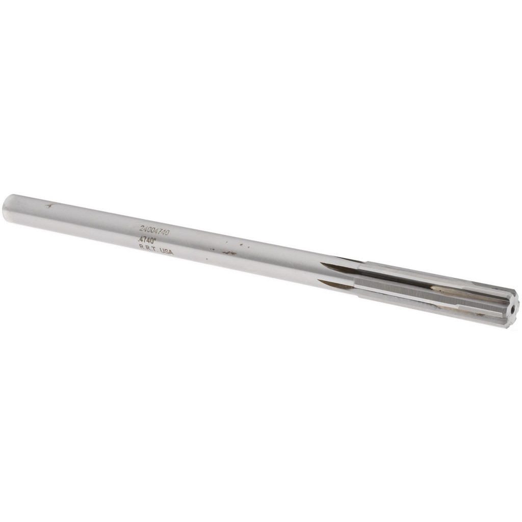 Made in USA 24004740 Chucking Reamer: 0.474" Dia, 8" OAL, 2" Flute Length, Straight Shank, Solid Carbide Image