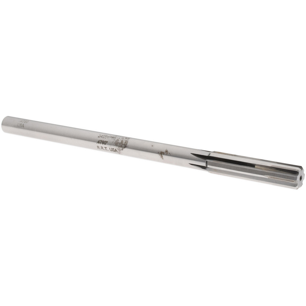 Made in USA 2400478 Chucking Reamer: 0.478" Dia, 8" OAL, 2" Flute Length, Straight Shank, Solid Carbide Image
