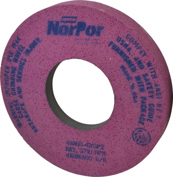 Norton 66253220909 Surface Grinding Wheel: 12" Dia, 1-1/2" Thick, 5" Hole, 60 Grit, G Hardness Image