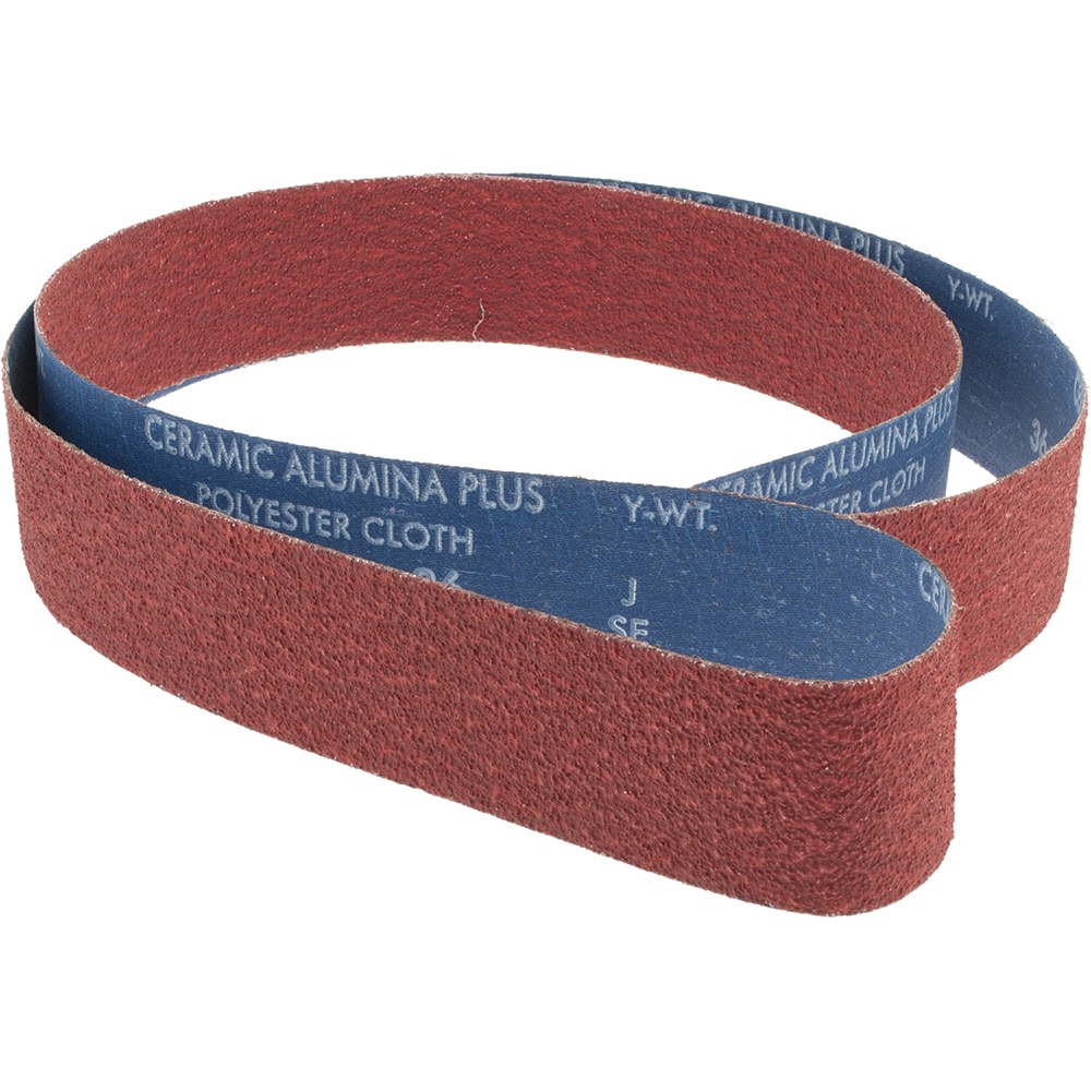 Norton 78072700489 Abrasive Belt: 2" Wide, 72" Long, 36 Grit, Ceramic Image