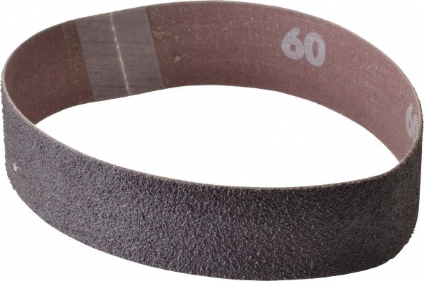 Abrasive Belt: 1" Wide, 12" Long, 60 Grit, Aluminum Oxide