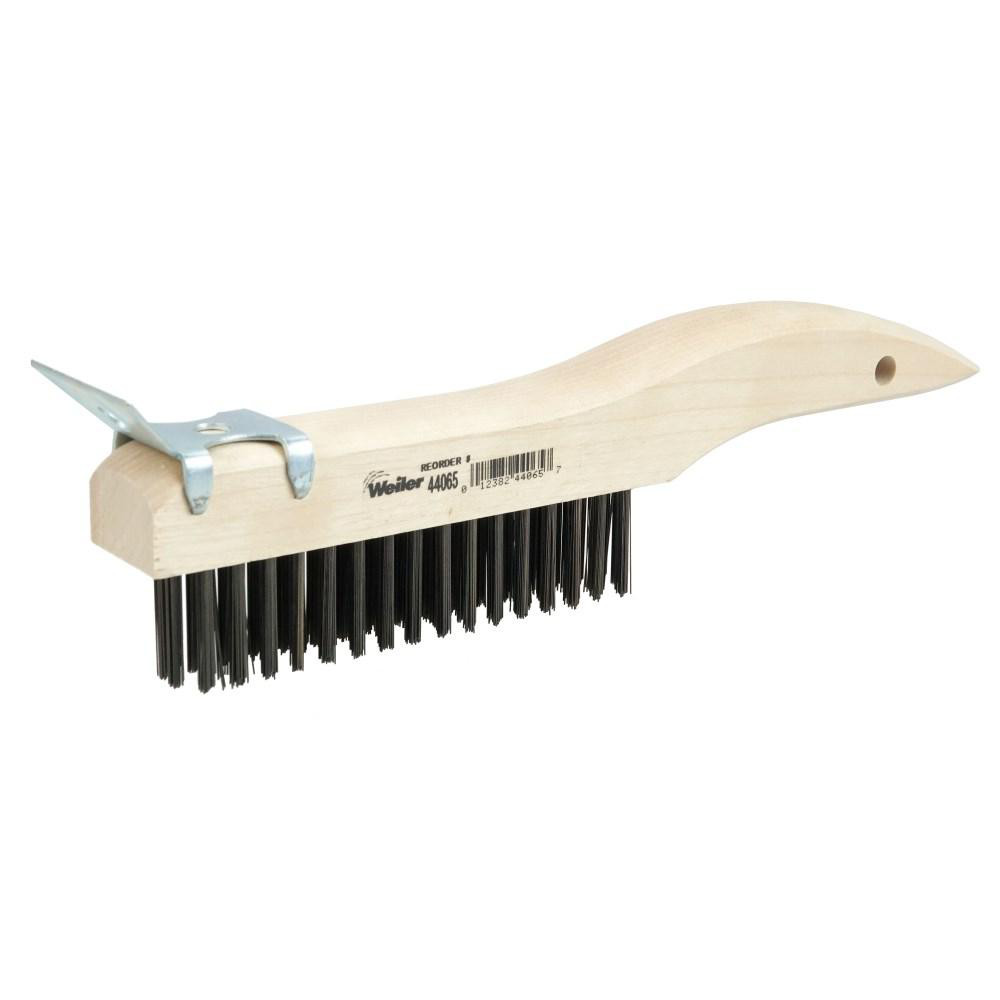 Scratch Brush, 4 Rows, 16 Columns, Steel