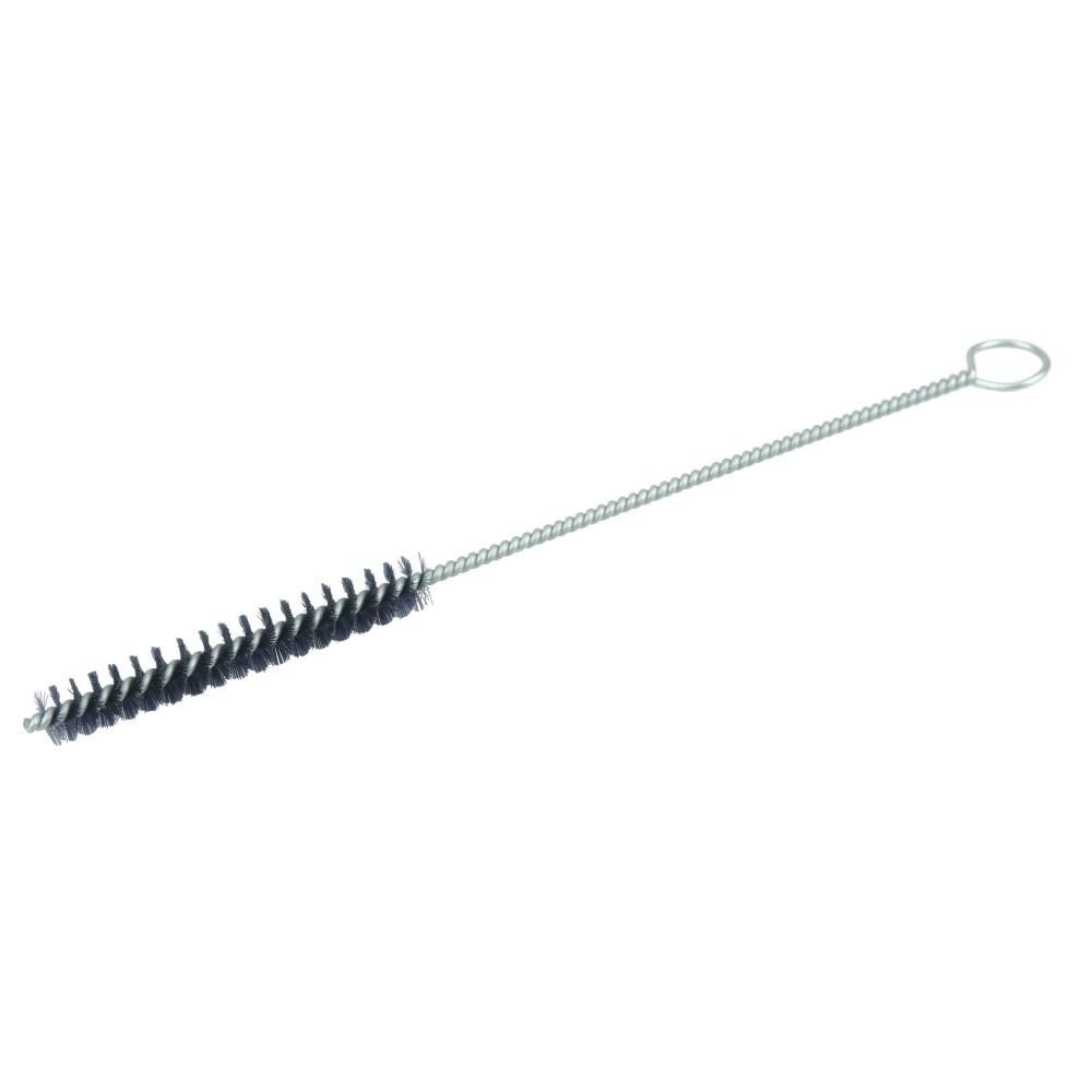 Schaefer Brush 3 Long x 1/4 Diam Stainless Steel Long Handle Wire Tube Brush - Single Spiral, 27 OAL, 0.005 Wire Diam, 0.13 Shank Diam 14442