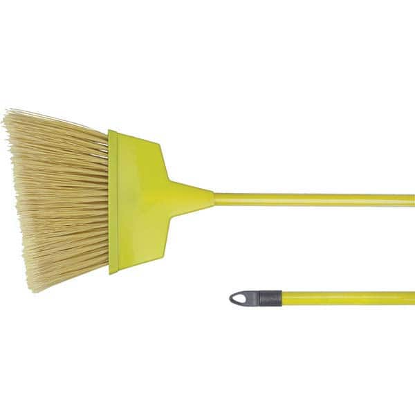 12" Wide, Plastic Bristles, Plastic Handle, Angled Broom