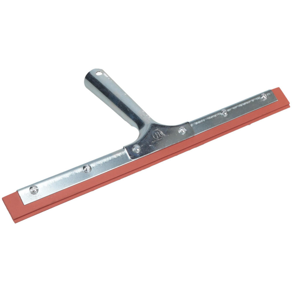 Squeegee: 12" Blade Width, Rubber Blade, Tapered Handle Connection - Red Squeegee