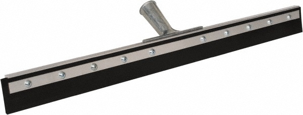 Squeegee: 24" Blade Width, Rubber Blade, Tapered Handle Connection