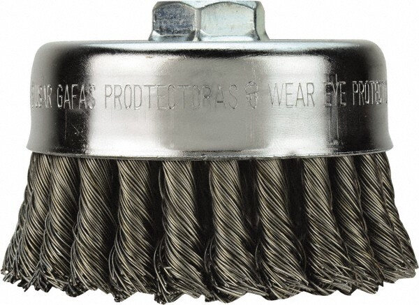 Milwaukee Tool 48-52-1650 Cup Brush: 6" Dia, 0.023" Wire Dia, Steel, Knotted Image