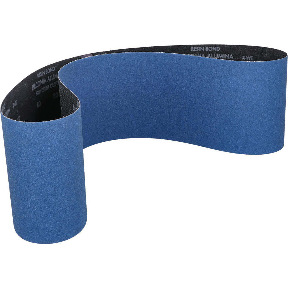 Abrasive Belt: 6" Wide, 60" OAL, 80 Grit, Zirconia Alumina