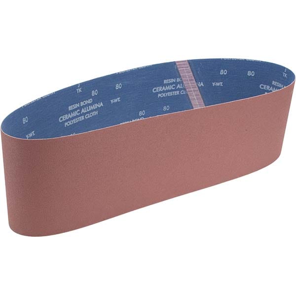 Norton 78072752159 Abrasive Belt: 6" Wide, 48" Long, 80 Grit, Ceramic Image