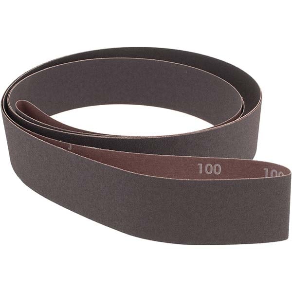 Abrasive Belt: 2" Wide, 132" Long, 100 Grit, Aluminum Oxide