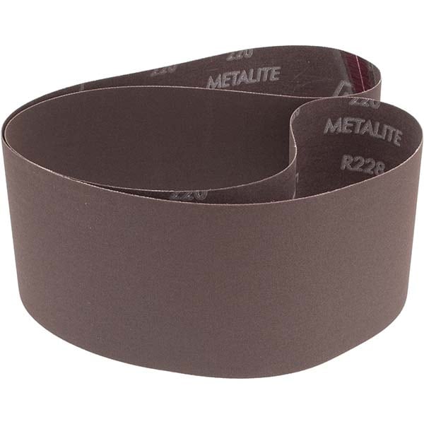 Abrasive Belt: 4" Wide, 54" Long, 220 Grit, Aluminum Oxide