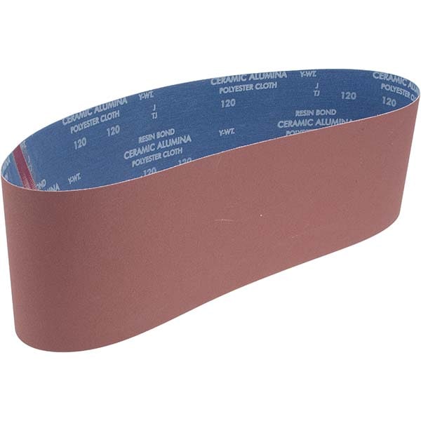 Norton 78072766768 Abrasive Belt: 6" Wide, 48" Long, 120 Grit, Ceramic Image