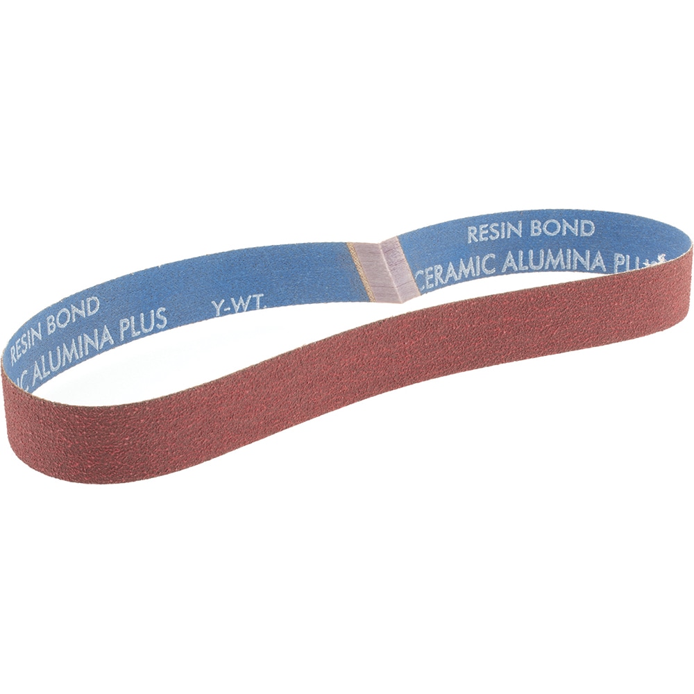 Abrasive Belt: 1" Wide, 24" OAL, 80 Grit, Ceramic Alumina